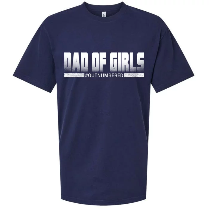 Dad Of Girls Outnumbered Funny Fathers Day Sueded Cloud Jersey T-Shirt