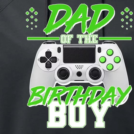 Dad Of The Birthday Boy Video Gamer Performance Fleece Hoodie