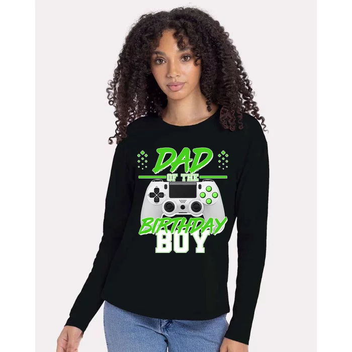 Dad Of The Birthday Boy Video Gamer Womens Cotton Relaxed Long Sleeve T-Shirt