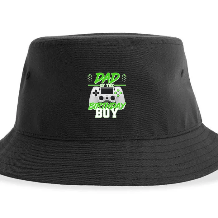 Dad Of The Birthday Boy Video Gamer Sustainable Bucket Hat