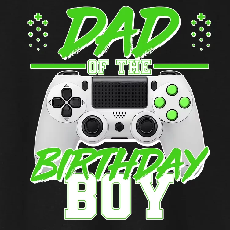 Dad Of The Birthday Boy Video Gamer Women's Crop Top Tee