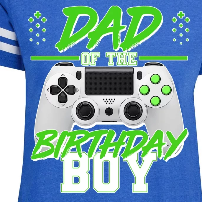 Dad Of The Birthday Boy Video Gamer Enza Ladies Jersey Football T-Shirt