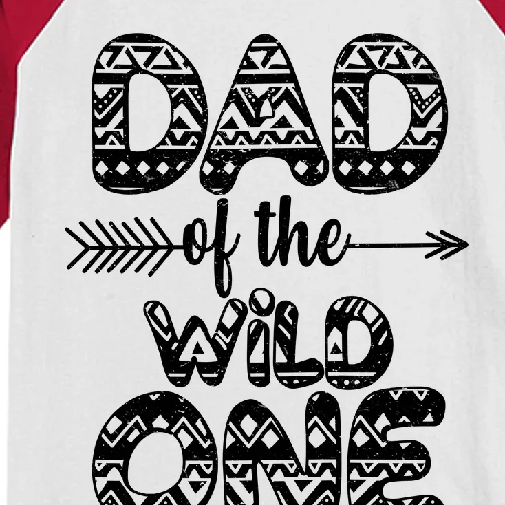 Dad Of The Wild One Kids Colorblock Raglan Jersey