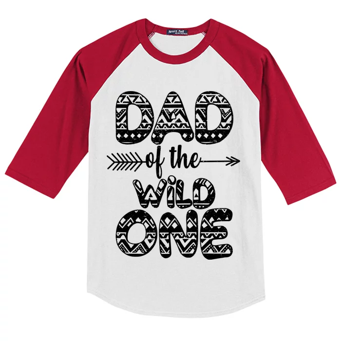 Dad Of The Wild One Kids Colorblock Raglan Jersey