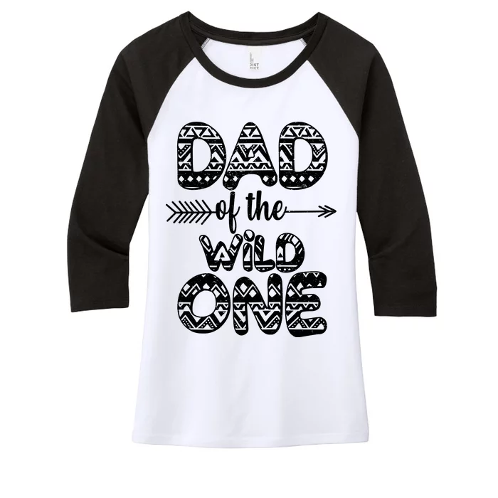 Dad Of The Wild One Women's Tri-Blend 3/4-Sleeve Raglan Shirt