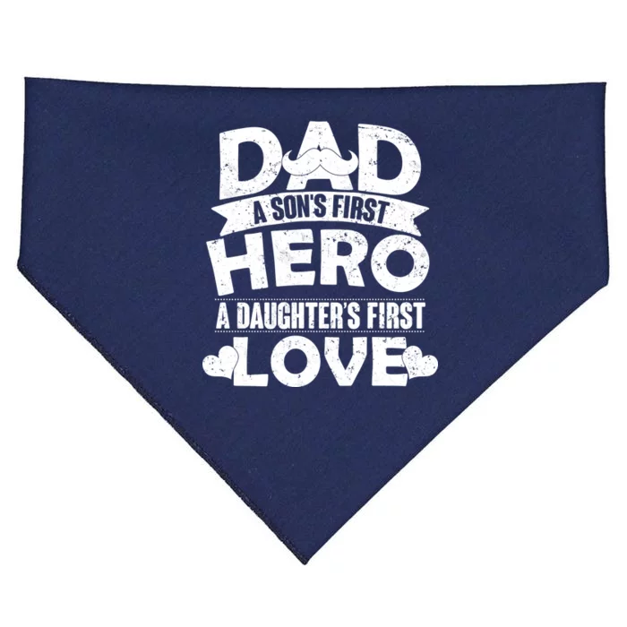 Dad Sons First Hero Daughter Fist Love USA-Made Doggie Bandana