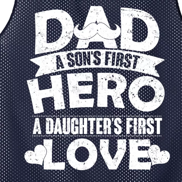 Dad Sons First Hero Daughter Fist Love Mesh Reversible Basketball Jersey Tank