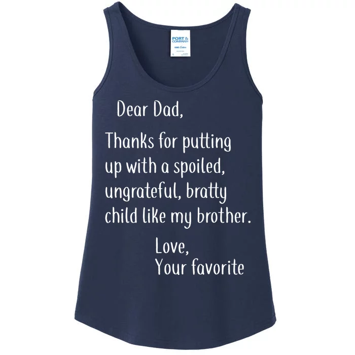 Dad Thanks For Putting Up With My Brother Ladies Essential Tank