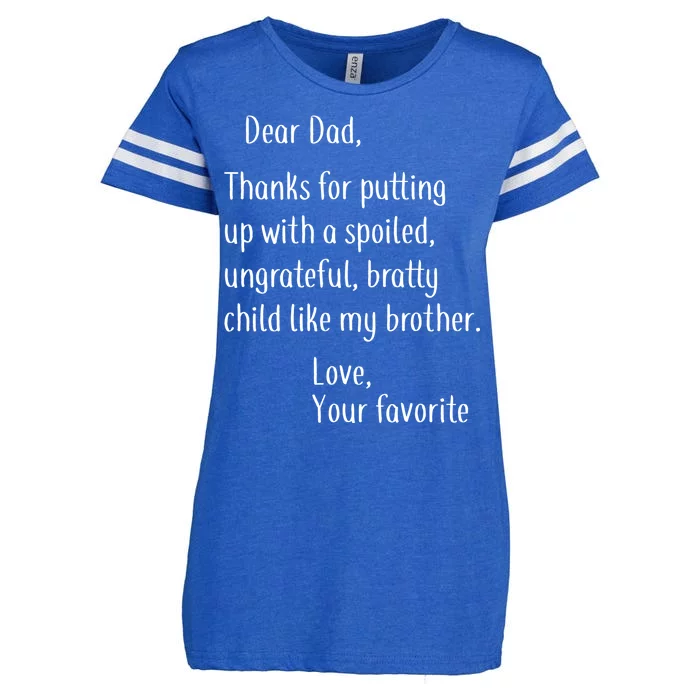 Dad Thanks For Putting Up With My Brother Enza Ladies Jersey Football T-Shirt