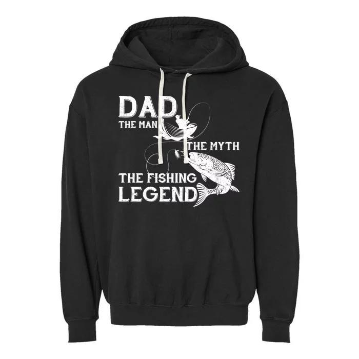 Dad The Fishing Legend Garment-Dyed Fleece Hoodie