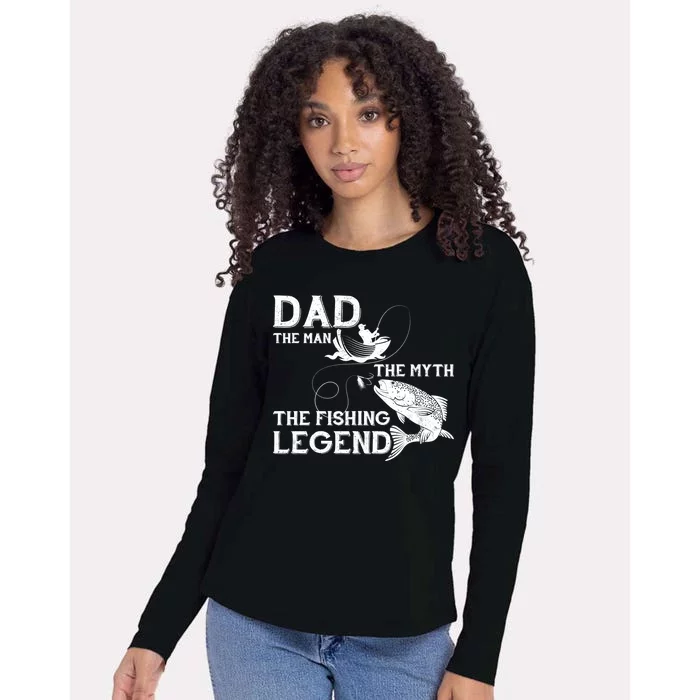 Dad The Fishing Legend Womens Cotton Relaxed Long Sleeve T-Shirt