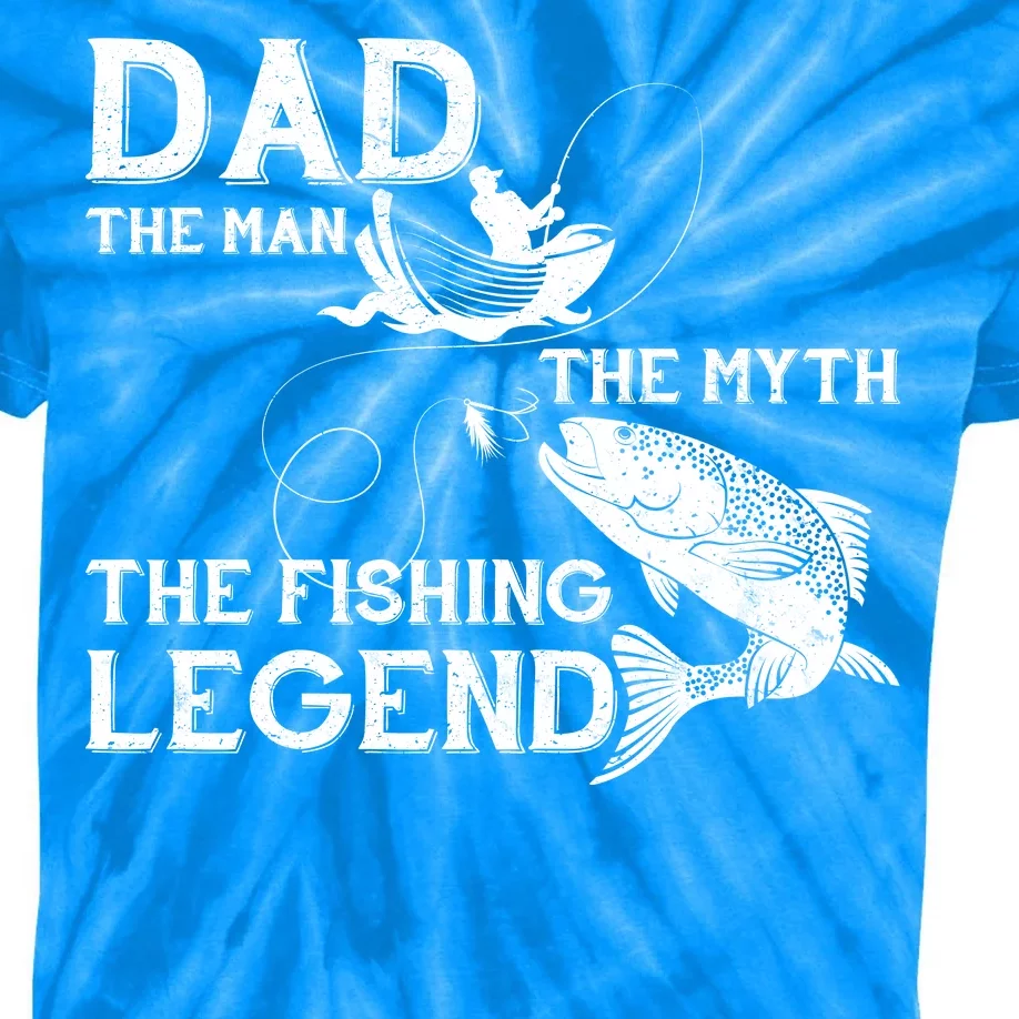 Dad The Fishing Legend Kids Tie-Dye T-Shirt