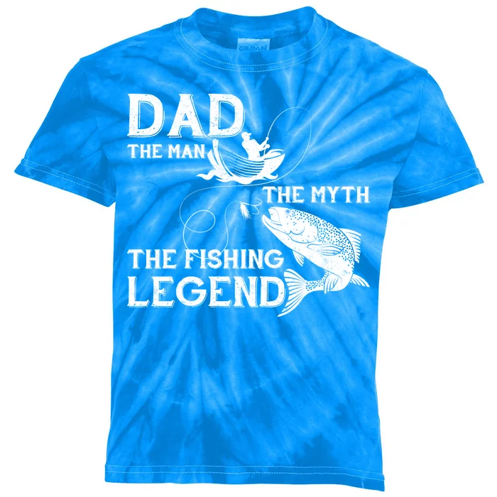 Dad The Fishing Legend Kids Tie-Dye T-Shirt