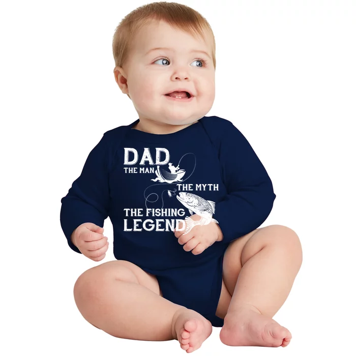 Dad The Fishing Legend Baby Long Sleeve Bodysuit