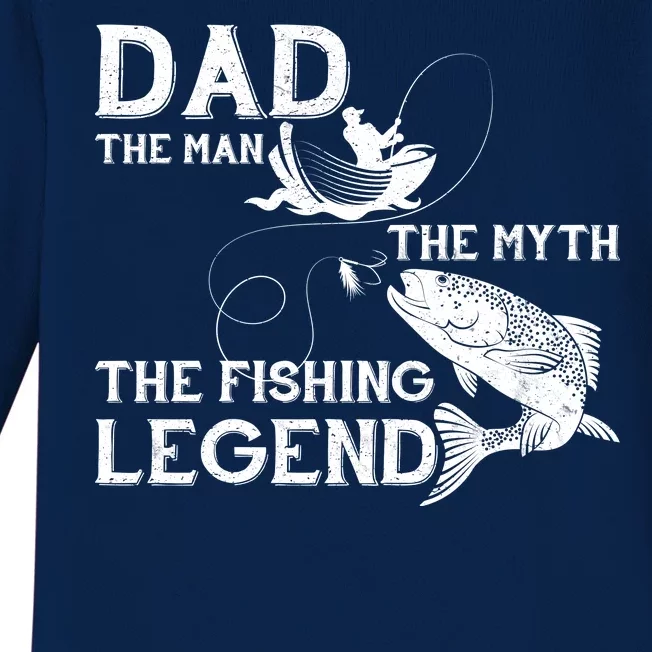 Dad The Fishing Legend Baby Long Sleeve Bodysuit