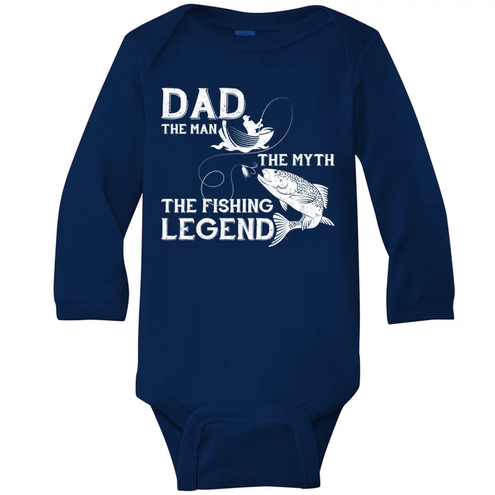 Dad The Fishing Legend Baby Long Sleeve Bodysuit