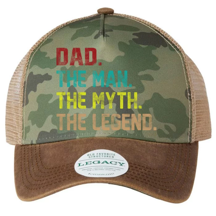 Dad The Man The Myth The Legend Legacy Tie Dye Trucker Hat