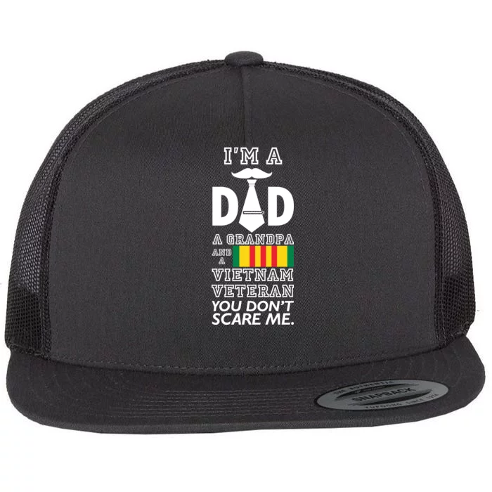 Dad Vietnam Veteran Flat Bill Trucker Hat