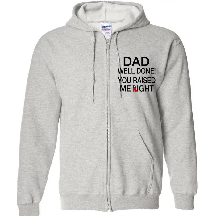 Dad Well Done! You Raised Me Right Full Zip Hoodie