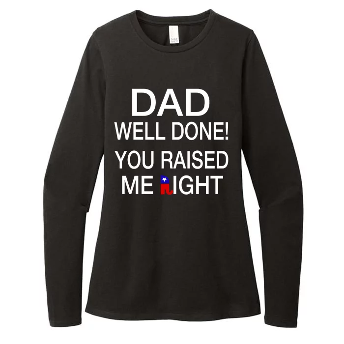 Dad Well Done! You Raised Me Right Womens CVC Long Sleeve Shirt