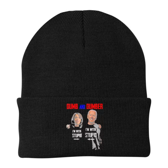 Dumb And Dumber Haris and Biden Vote For Trump 2024 Knit Cap Winter Beanie