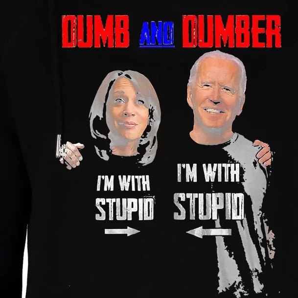 Dumb And Dumber Haris and Biden Vote For Trump 2024 Womens Funnel Neck Pullover Hood