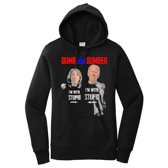 Dumb And Dumber Haris and Biden Vote For Trump 2024 Women's Pullover Hoodie