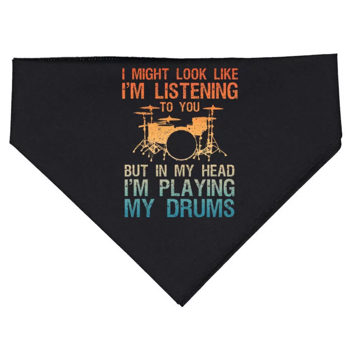 Drummer Art Drum Player Percussion Lover USA-Made Doggie Bandana