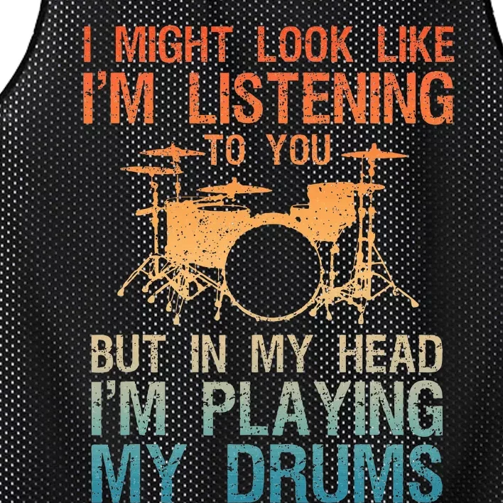 Drummer Art Drum Player Percussion Lover Mesh Reversible Basketball Jersey Tank