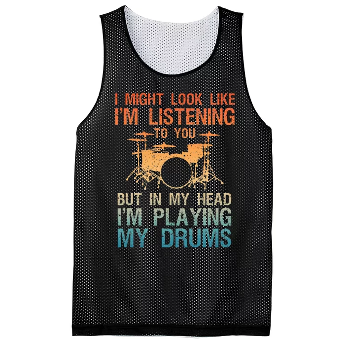 Drummer Art Drum Player Percussion Lover Mesh Reversible Basketball Jersey Tank