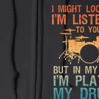 Drummer Art Drum Player Percussion Lover Full Zip Hoodie