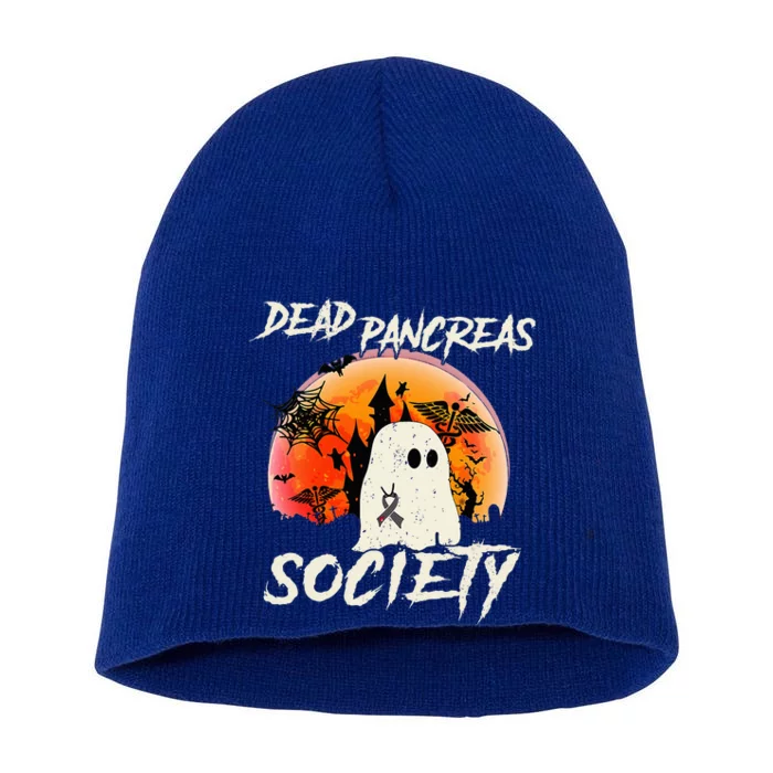 Diabetes Awareness Dead Pancreas Society Halloween Ghost Short Acrylic Beanie