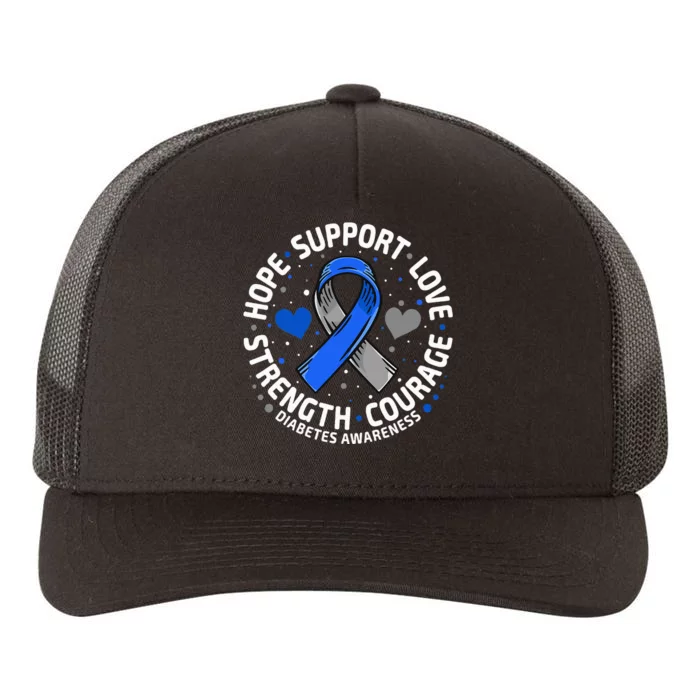 Diabetes Awareness Diabetic Love Support T2d T1d Diabetes Yupoong Adult 5-Panel Trucker Hat