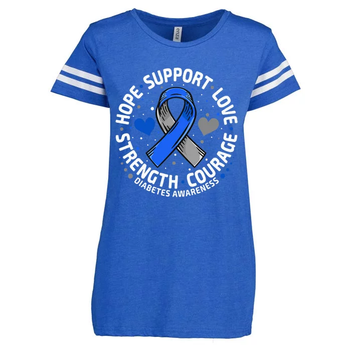 Diabetes Awareness Diabetic Love Support T2d T1d Diabetes Enza Ladies Jersey Football T-Shirt