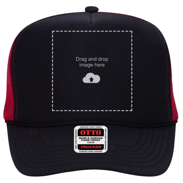 Drag And Drop Image Here High Crown Mesh Trucker Hat