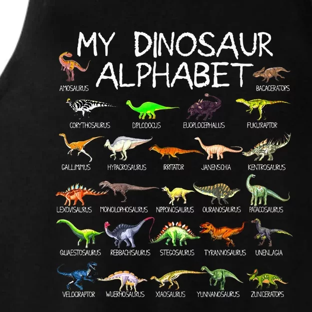 Dinosaur Alphabet Dino ABC For Kids Men Women Dinosaur Ladies Tri-Blend Wicking Tank