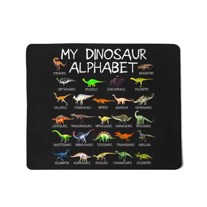 Dinosaur Alphabet Dino ABC For Kids Men Women Dinosaur Mousepad