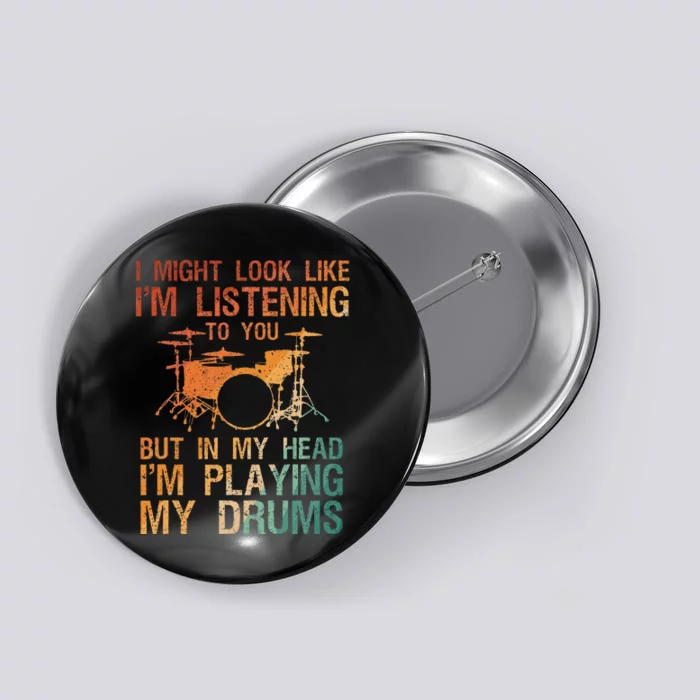 Drummer Art Drum Player Percussion Lover Button