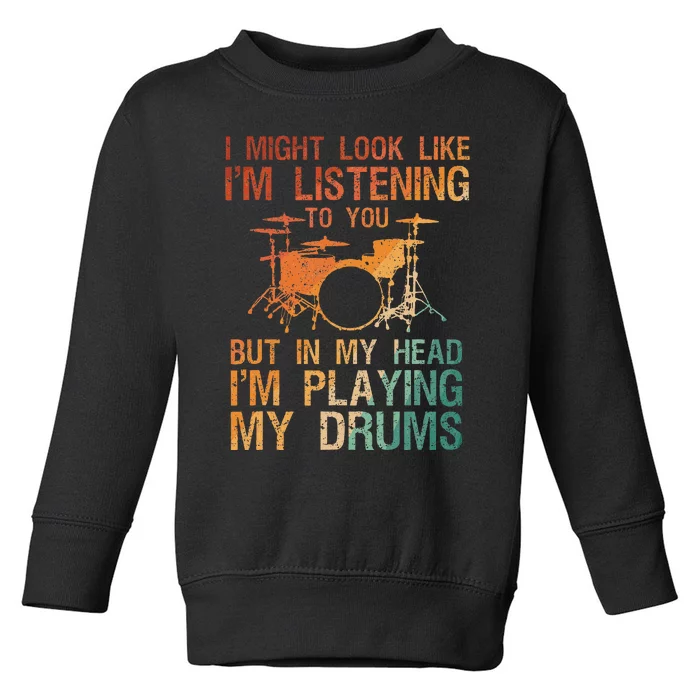 Drummer Art Drum Player Percussion Lover Toddler Sweatshirt