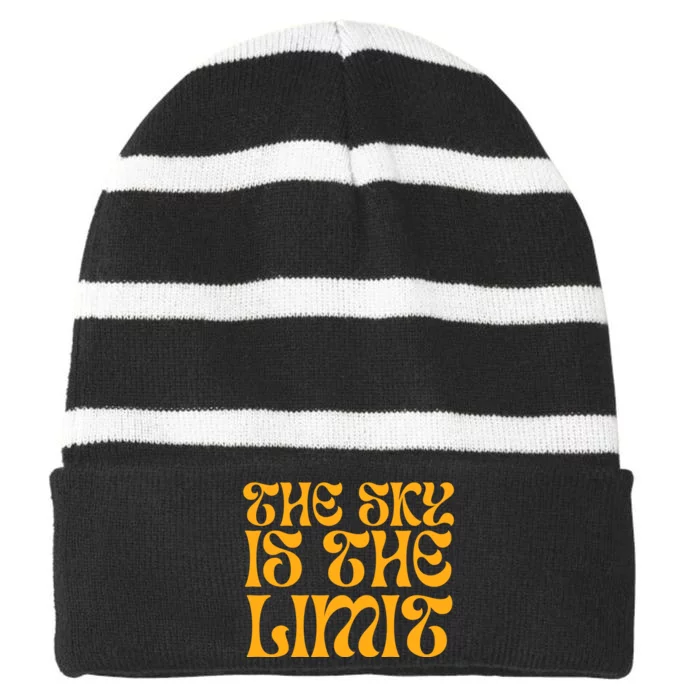 Daily Affirmations Striped Beanie with Solid Band