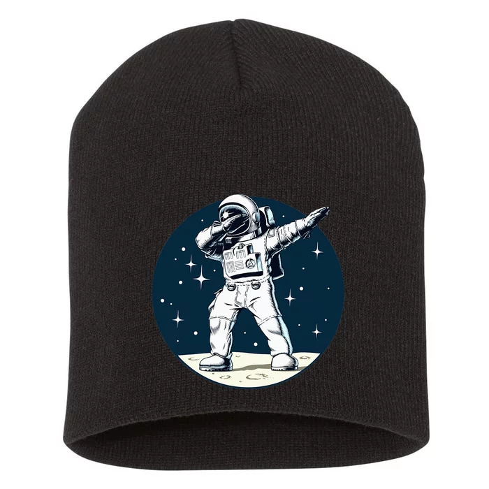 Dabbing Astronaut Dab Space Galaxy planet Short Acrylic Beanie