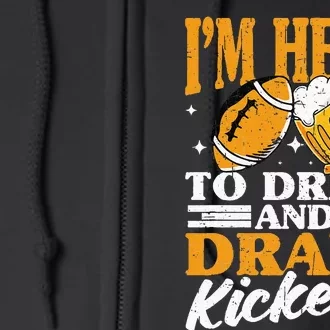 Drink And Draft Kickers Fantasy Football Full Zip Hoodie