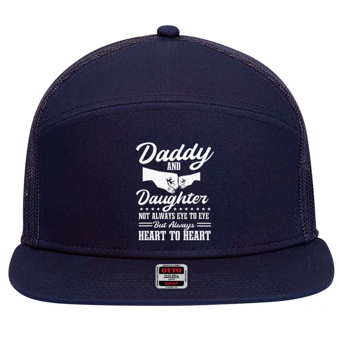 Dad And Daughter Father Love Fathers Day 7 Panel Mesh Trucker Snapback Hat