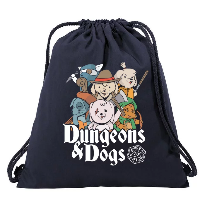 Dungeons And Dogs Drawstring Bag