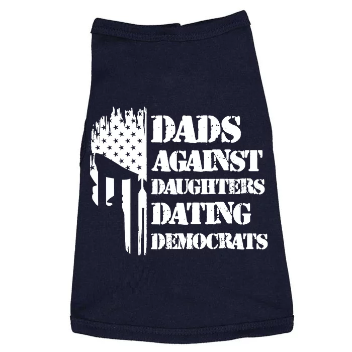 Dads Against Daughters Dating Democrats Patriotic Skull Doggie Tank