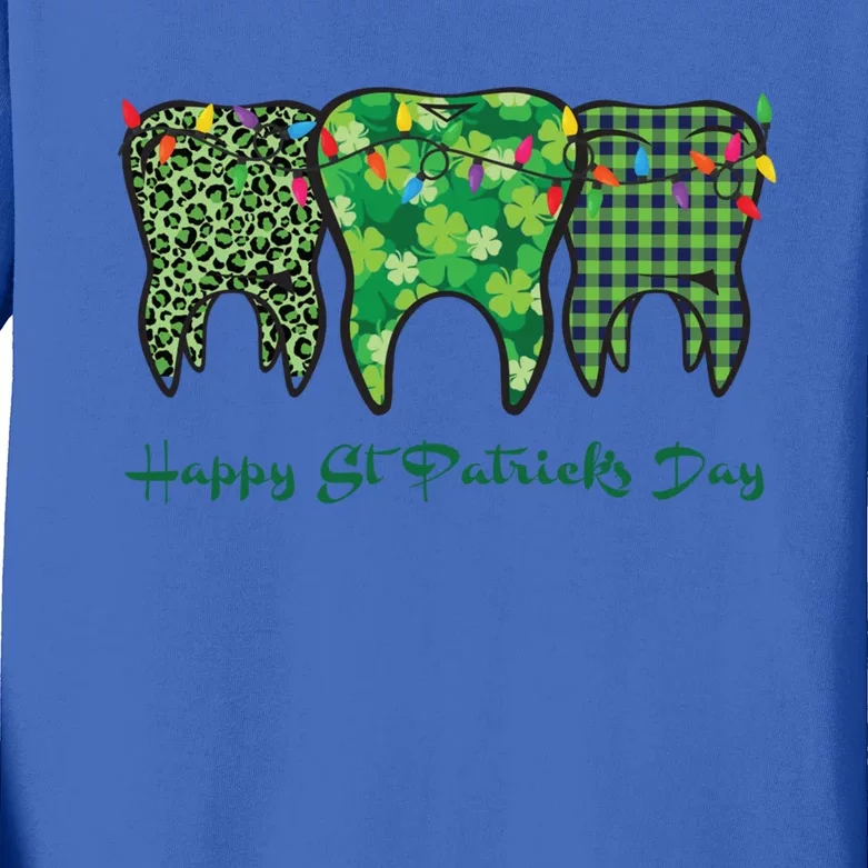 Dental Assistant Dentist Happy St Patrick's Day Gift Kids Long Sleeve Shirt