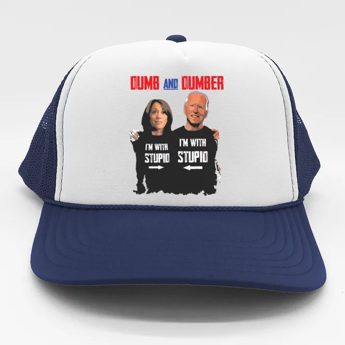 Dumb And Dumber Haris And Biden Vote For Trump 2024 Trucker Hat