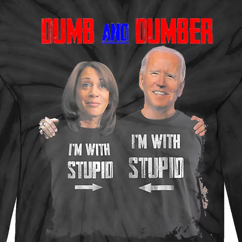 Dumb And Dumber Haris And Biden Vote For Trump 2024 Tie-Dye Long Sleeve Shirt