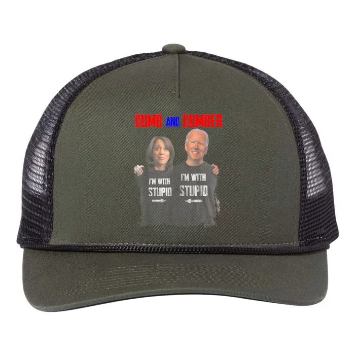 Dumb And Dumber Haris And Biden Vote For Trump 2024 Retro Rope Trucker Hat Cap