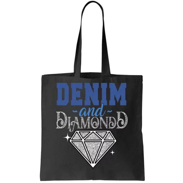 Denim And Diamonds Stylish Blue Denim Tote Bag